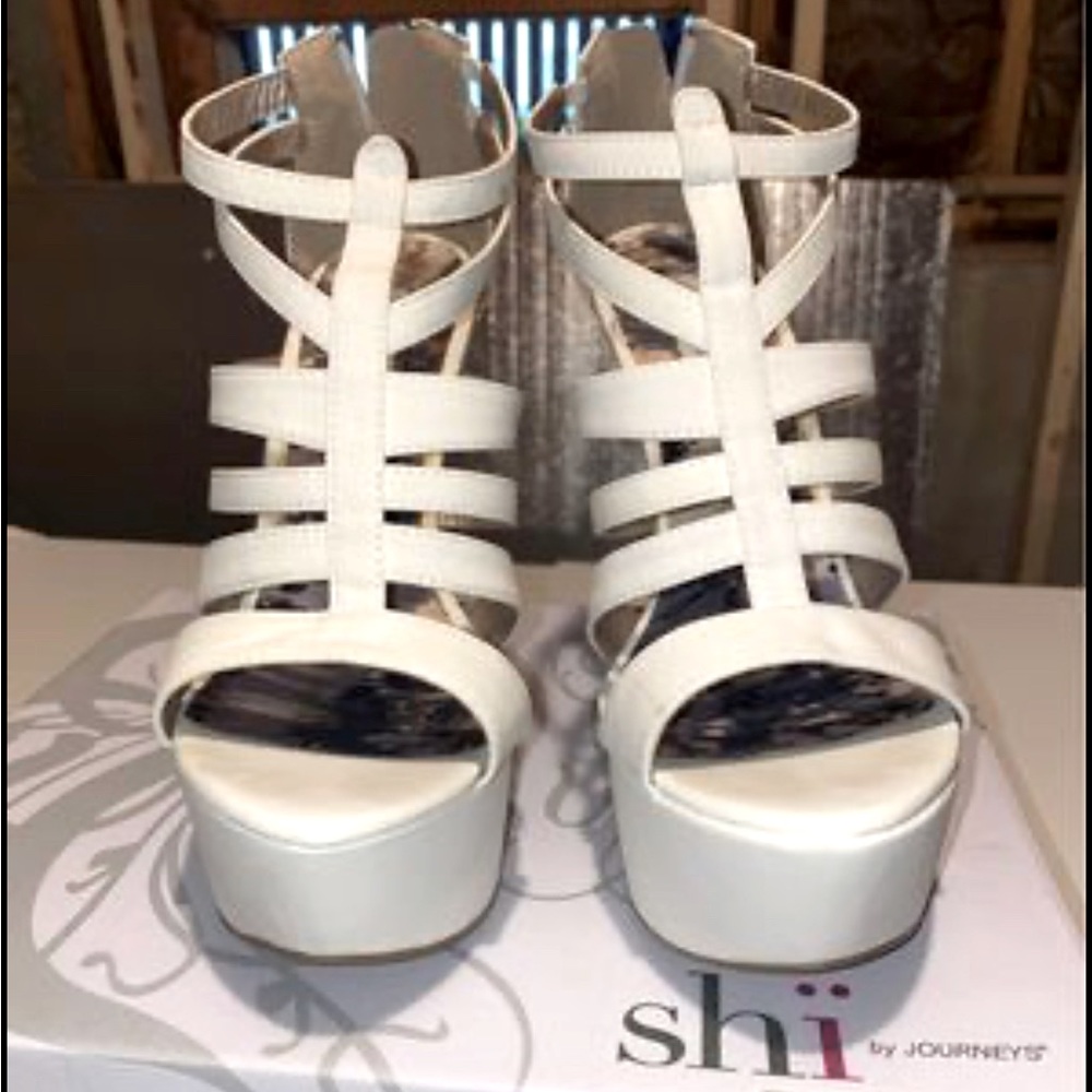White high heel sandals